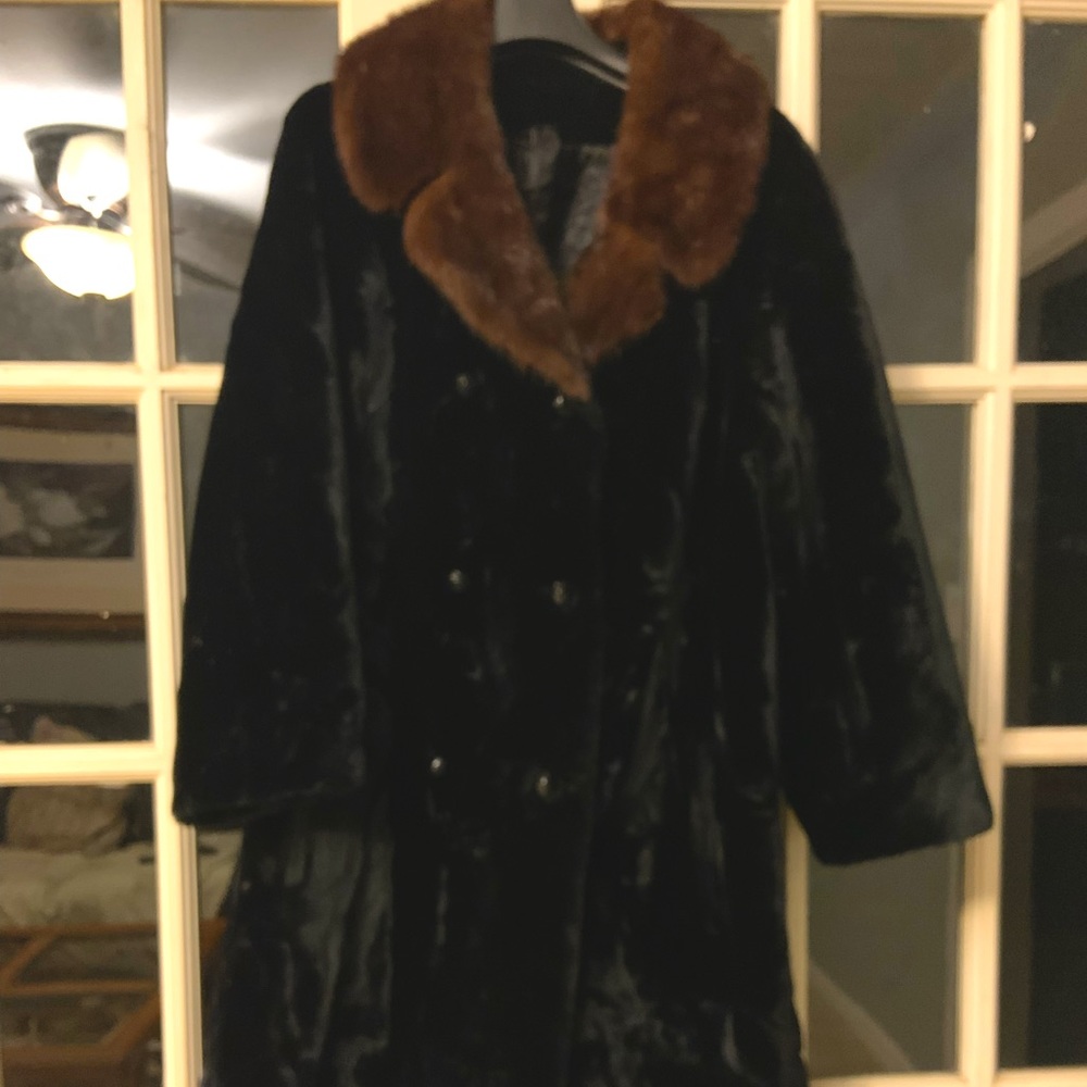 1960’s Vintage Borgazia coat, double breasted Black and Brown mink.